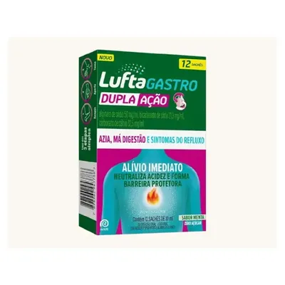 Lufta Gastro Dupla Ação Menta Zero Açúcar 10Ml Com 12 Sachês preço